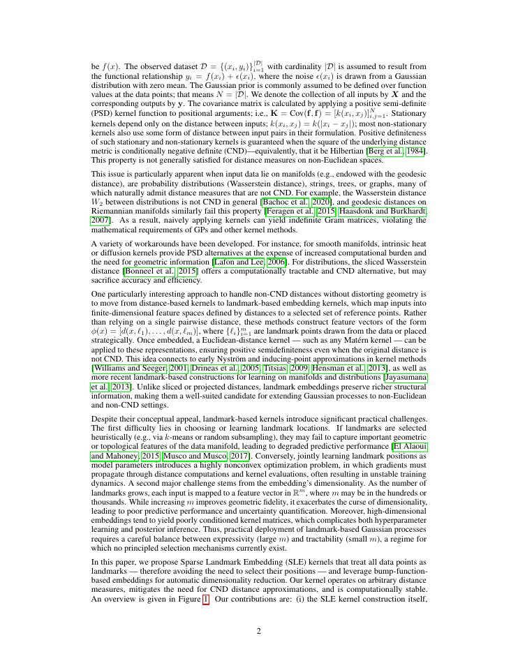 Page 2 of A General Kernel Framework for Non-CND Distance Measures Using |D|-Dimensional Sparse Landmark Embeddings