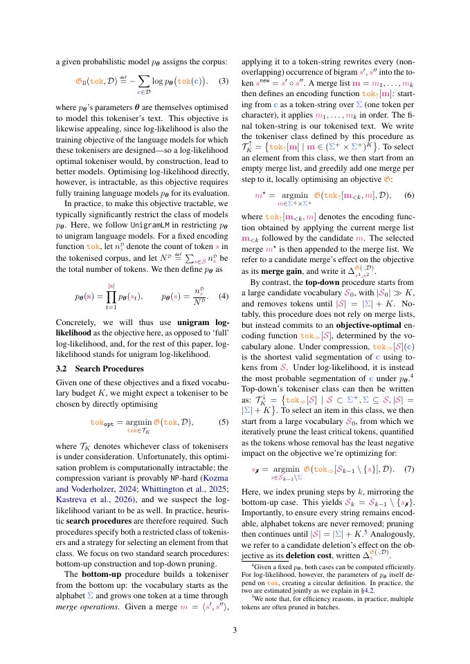 Page 3 of Objective vs. Search: Decomposing What Makes a Good Tokeniser