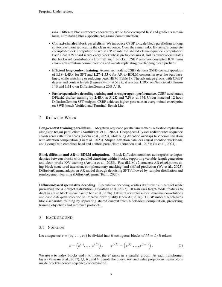 Page 3 of Block Parallelism For Efficient Distributed Long-Context Diffusion Language Model Training
