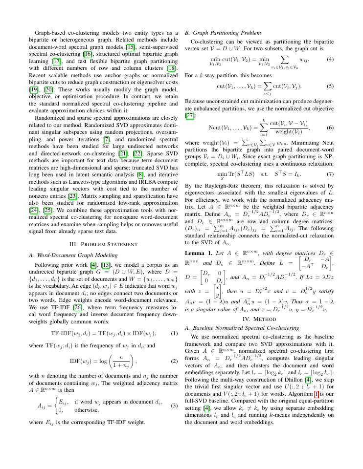 Page 2 of Randomized SVD Approximations for Spectral Co-Clustering of Word-Document Matrices