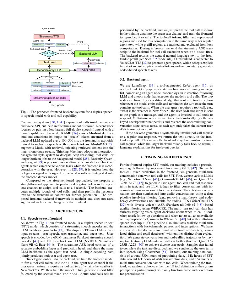 Page 2 of A frontend-backend architecture for tool calls in full-duplex speech models