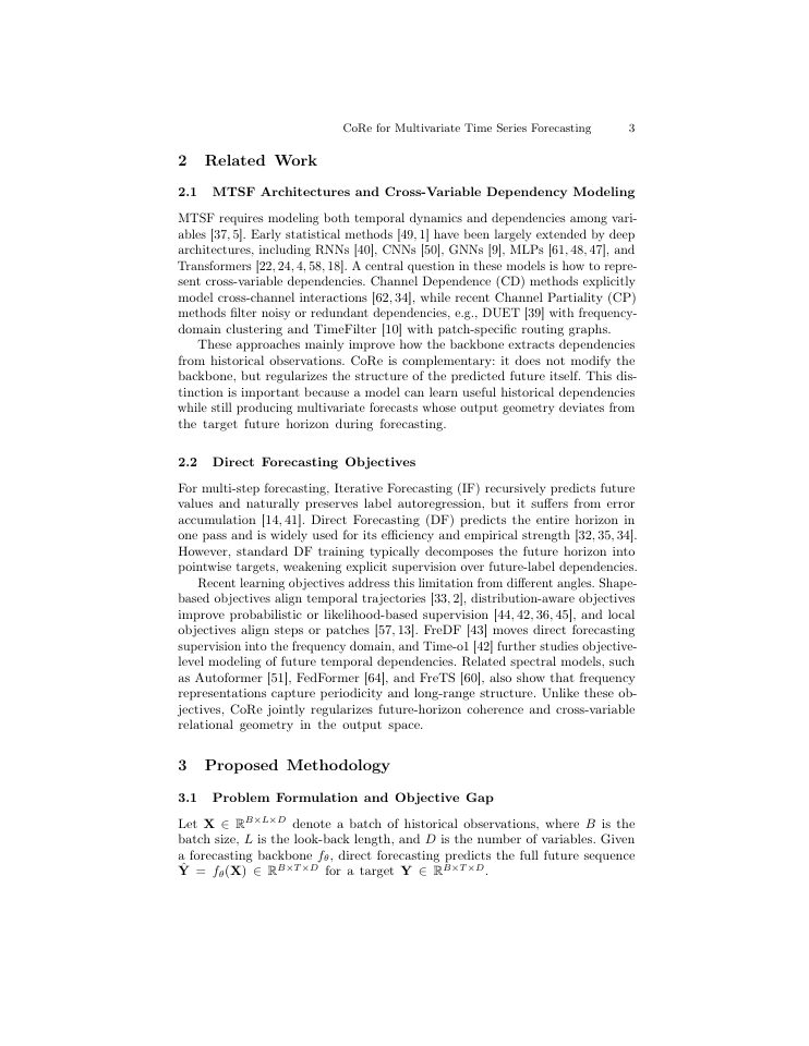 Page 3 of CoRe: Coherence and Relational Alignment for Multivariate Time Series Forecasting