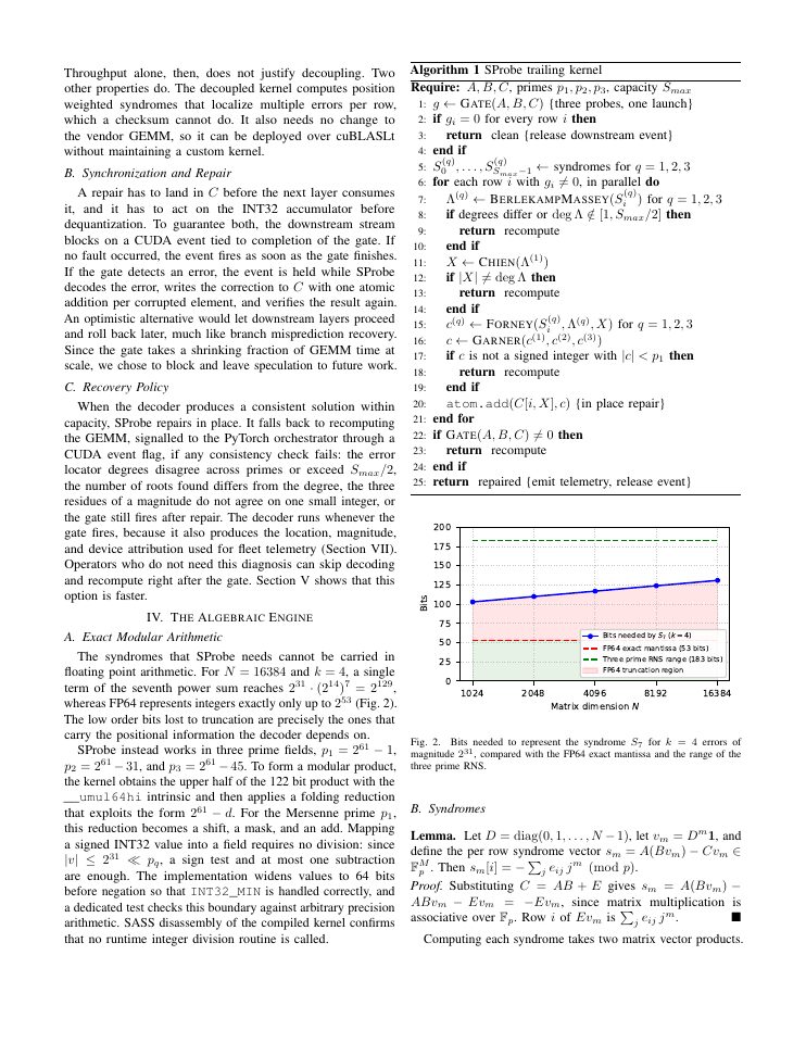 Page 3 of Syndrome Decoding for Silent Data Corruption in Quantized Integer GPU Arithmetic