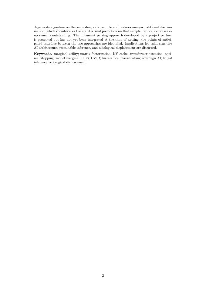 Page 2 of Marginal utility, matrix factorization, and the Key-Value (KV) cache: a unified information-economic framework for sovereign geo-mining inference