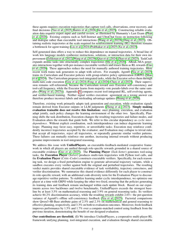 Page 2 of UnifiedPlayers: Enhance Tool-Integrated Reasoning in Agentic Reinforcement Learning
