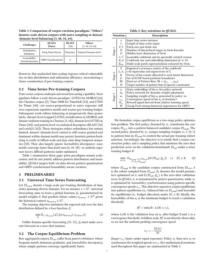 Page 3 of QUALS: Corpus Equilibrium for Universal Forecasting via Pattern Quantization and Learnability Synchronization