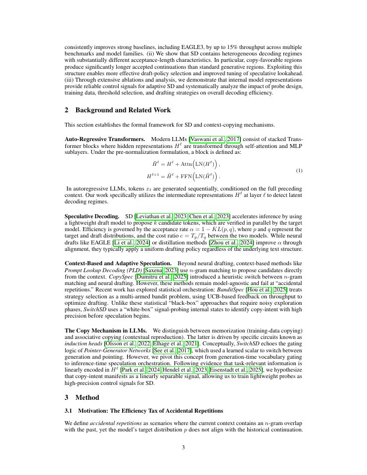 Page 3 of To Copy or Not to Copy: Controlling Speculative Decoding via Intrinsic Model Signals