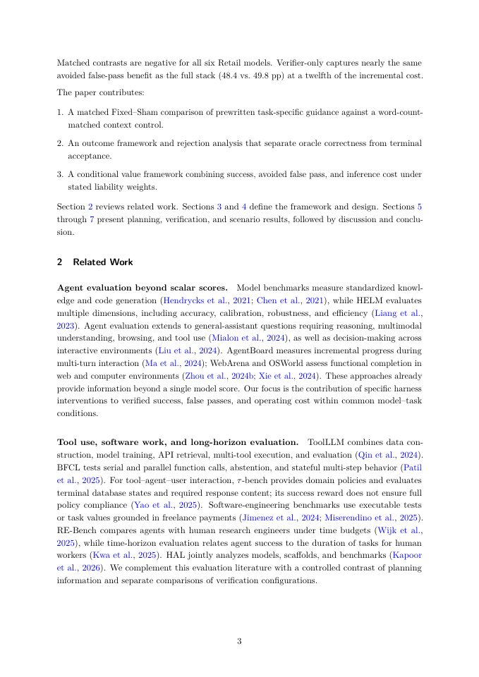 Page 3 of How Do Agent Harnesses Create Value? Planning Information and Release Control in Stateful LLM Agents