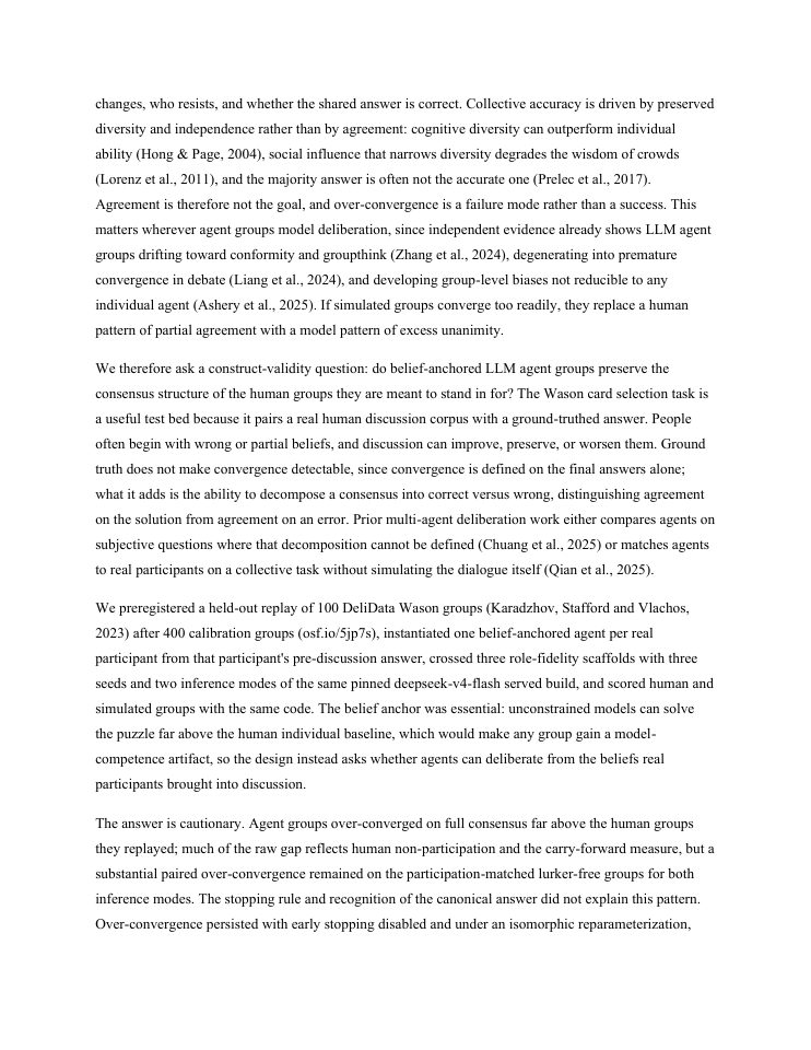 Page 3 of Language-model groups overstate consensus when replaying human deliberation on a reasoning task