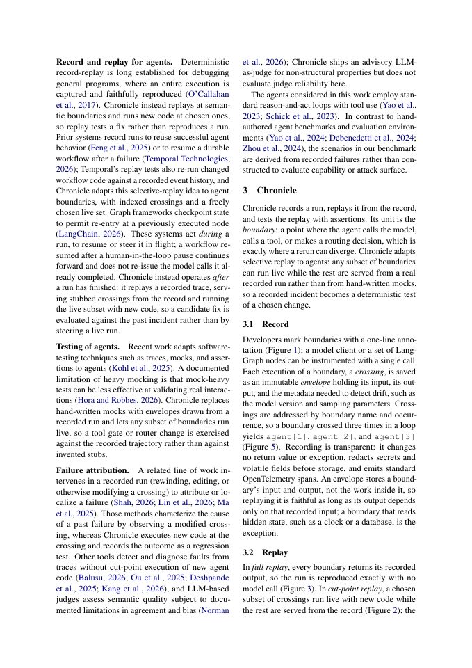 Page 2 of Chronicle: Cut-Point Replay for Regression Testing of LLM Agents