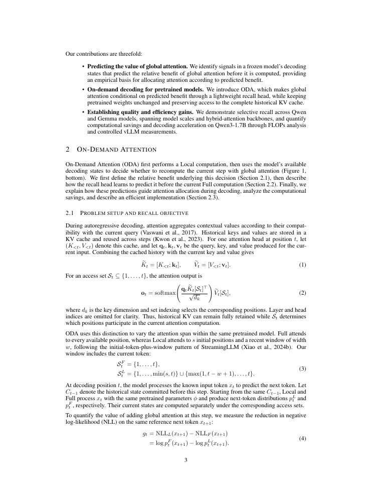 Page 3 of On-Demand Attention: Language Models Know When to Recall