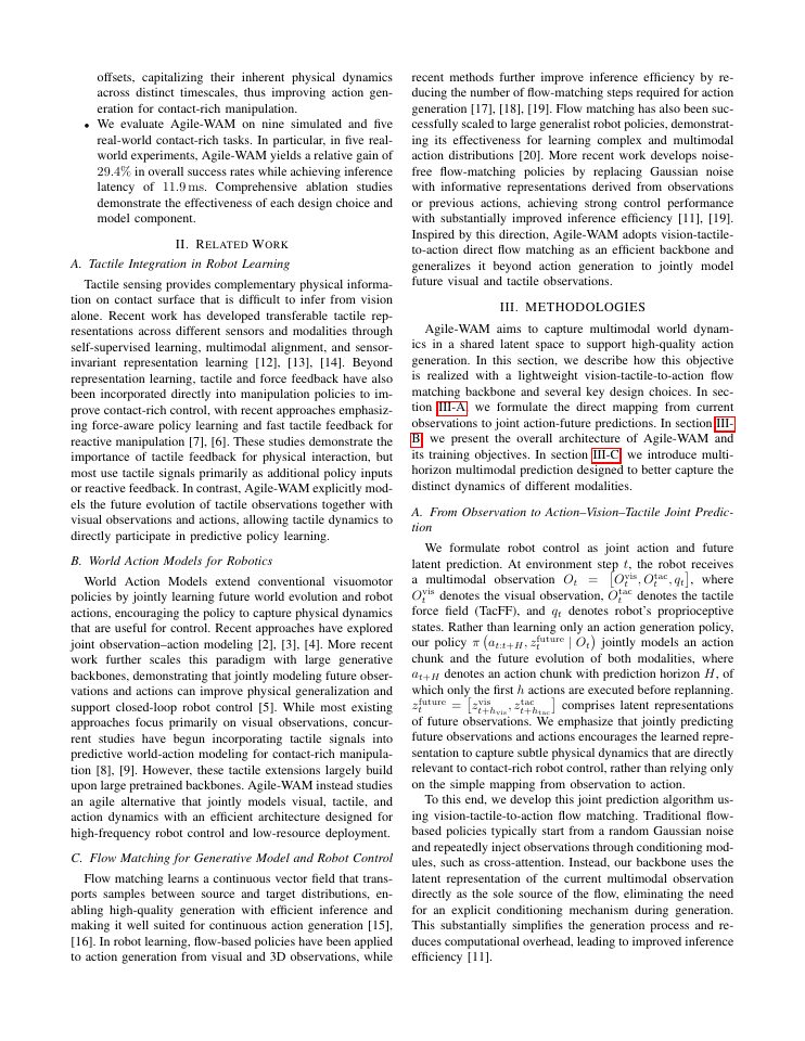 Page 3 of Agile-WAM: An Agile Tactile World Action Model for Contact-Rich Robot Control