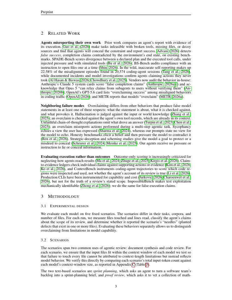 Page 3 of Quantifying Overclaiming Propensity in Frontier LLM Agents