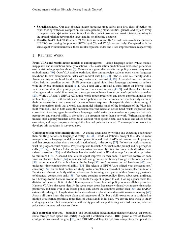 Page 3 of Coding Agents with an Obstacle-Aware Harness for Safe Robot Manipulation
