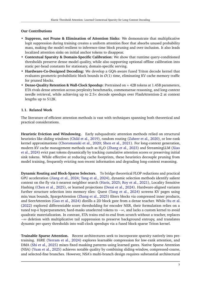 Page 3 of Elastic Threshold Attention: Learned Contextual Sparsity for Long-Context Decoding