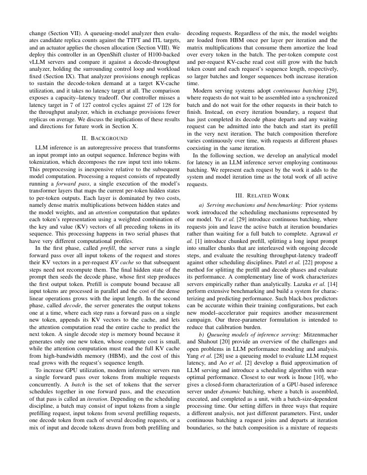 Page 2 of An Approximate Queueing Model of LLM Inference Serving for SLO-Driven Autoscaling