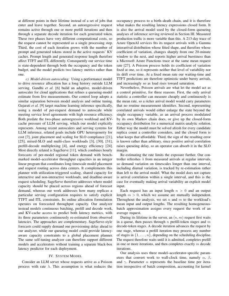 Page 3 of An Approximate Queueing Model of LLM Inference Serving for SLO-Driven Autoscaling
