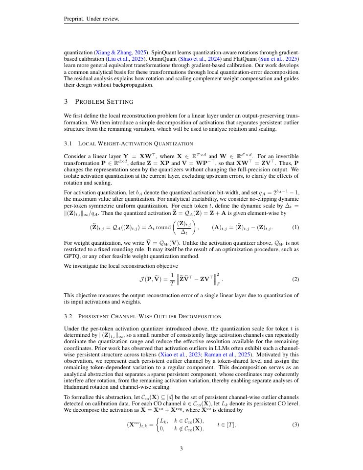 Page 3 of Understanding LLM Quantization through Activation-Guided Compensation and Orthogonal Residuals