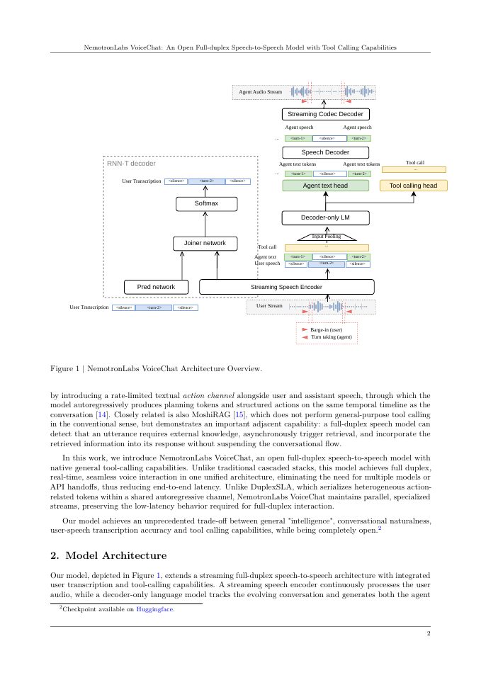 Page 2 of NemotronLabs VoiceChat: An Open Full-duplex Speech-to-Speech Model with Tool Calling Capabilities