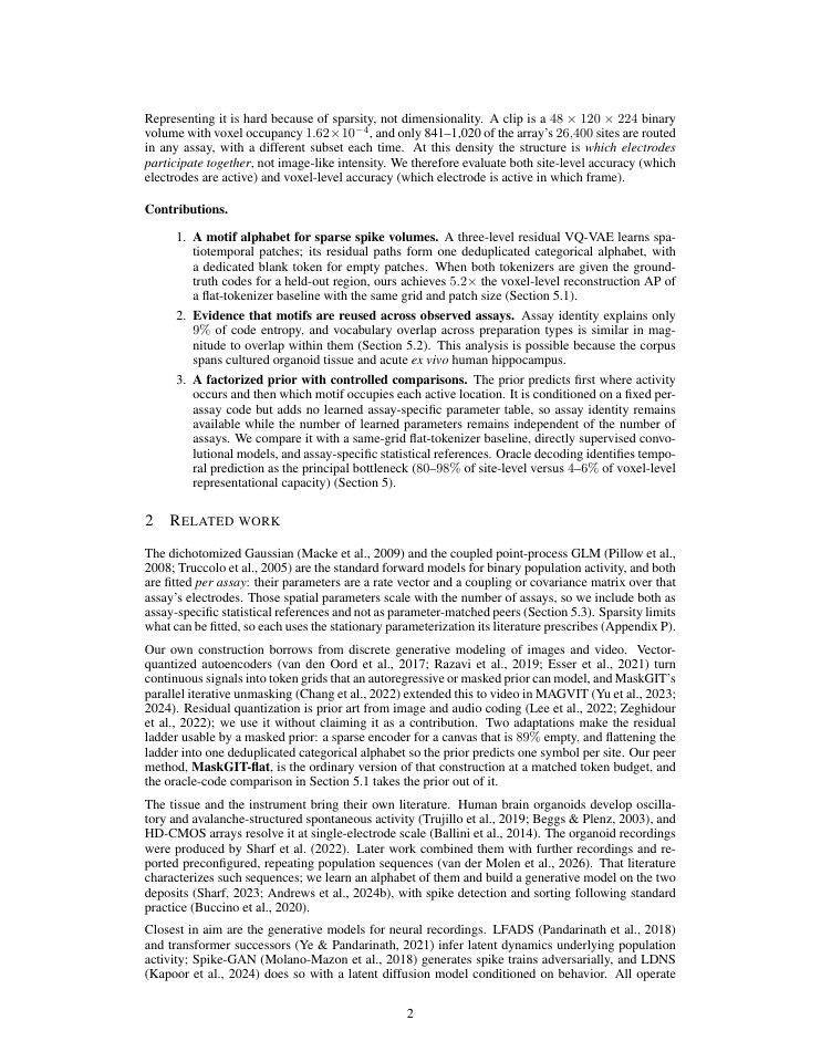 Page 2 of A discrete generative model of neuronal spiking activity on microelectrode arrays