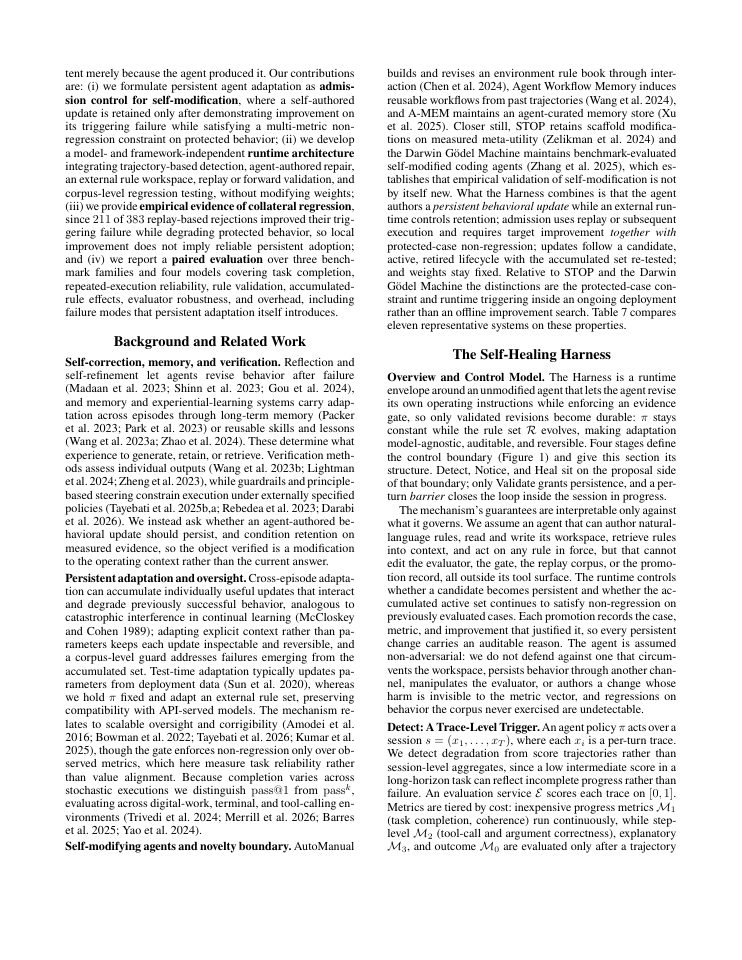 Page 2 of Self-Healing Harness for Runtime Oversight of Agent Self-Modification