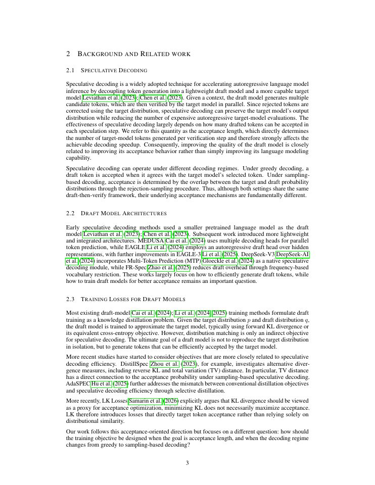 Page 3 of Acceptance-Aware Draft Model Training for Speculative Decoding