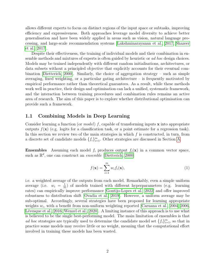 Page 2 of A Distributional Optimisation Perspective on Combining Models in Deep Learning