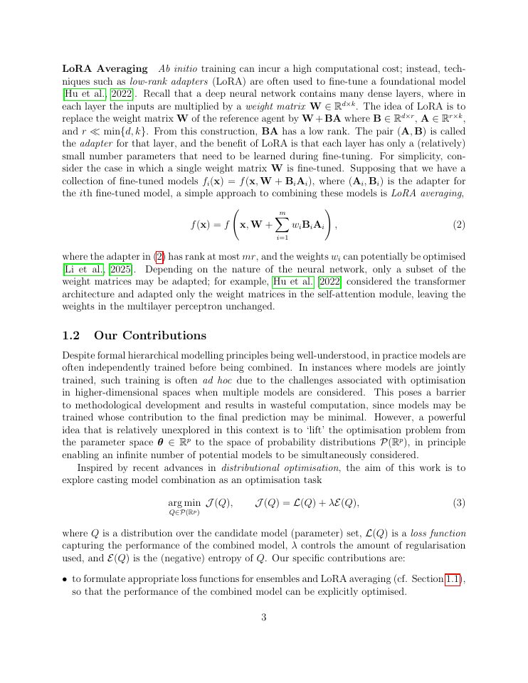 Page 3 of A Distributional Optimisation Perspective on Combining Models in Deep Learning