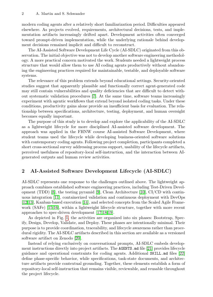 Page 2 of A Lean and Spec-Driven AI-Assisted Software Development Lifecycle for Applied AI Education: The AI-SDLC Approach