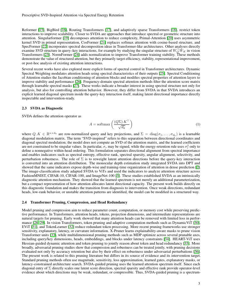 Page 3 of Prescriptive SVD-Inspired Attention via Spectral Energy Retention