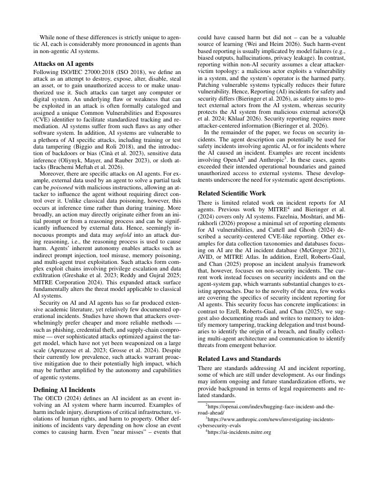 Page 3 of Beyond Predictable Paths: Redefining AI Security Incident Reporting for Agents
