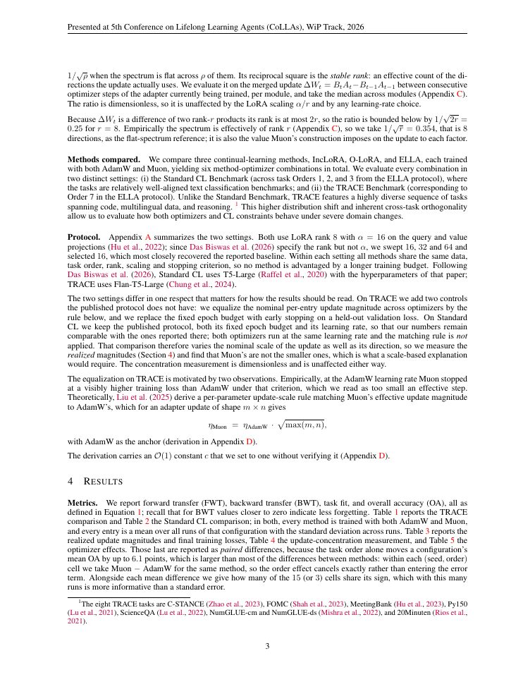 Page 3 of Muon Can Outperform Dedicated Continual Learning Methods