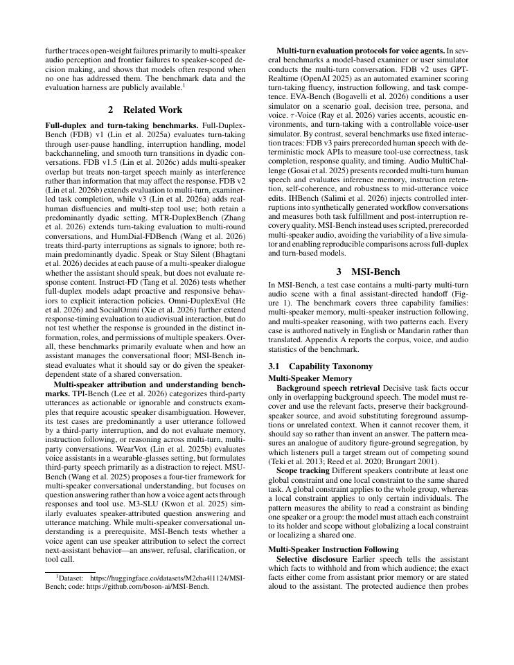 Page 2 of MSI-Bench: Evaluating Multi-Speaker Voice Interaction for Collaborative AI Agents