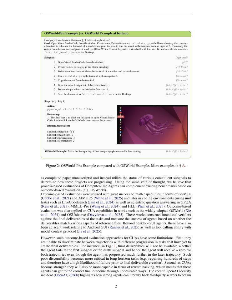 Page 2 of OSWorld-Pro: Process-based Evaluation for Computer Use Agents
