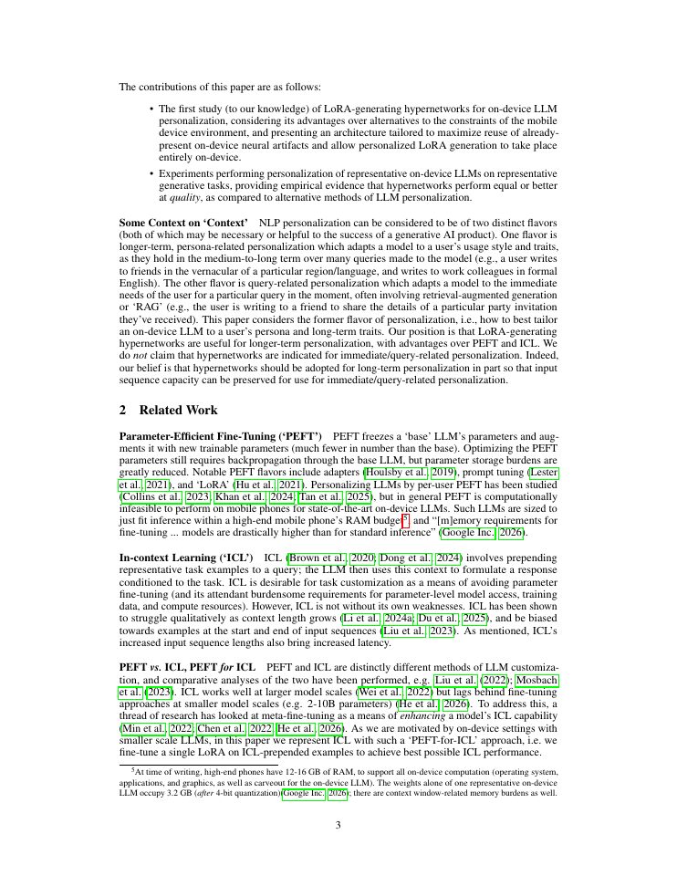 Page 3 of LoRA-generating hypernetworks for efficient on-device LLM generative personalization