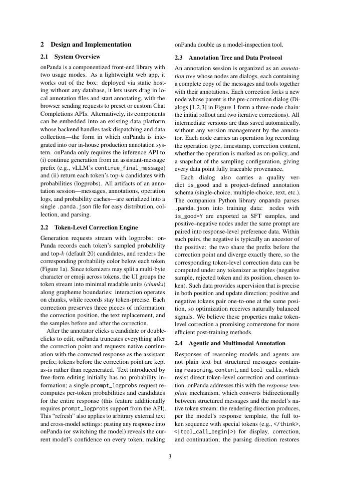 Page 3 of onPanda: Efficient Annotation of On-Policy Alignment Data for LLMs and Agents via Token-Level Correction