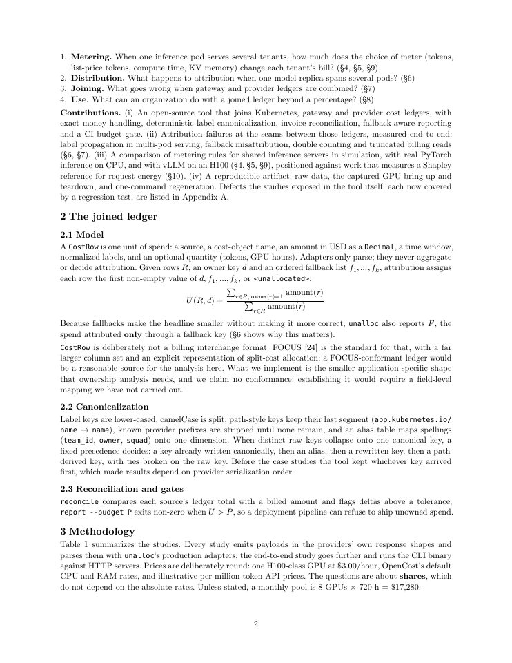 Page 2 of Who Pays for the KV Cache? Attributing Shared AI Inference Spend Across Kubernetes and LLM Provider Bills