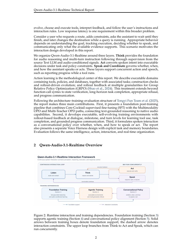 Page 2 of Qwen-Audio-3.1-Realtime: Towards Reliable Agentic Voice Interaction