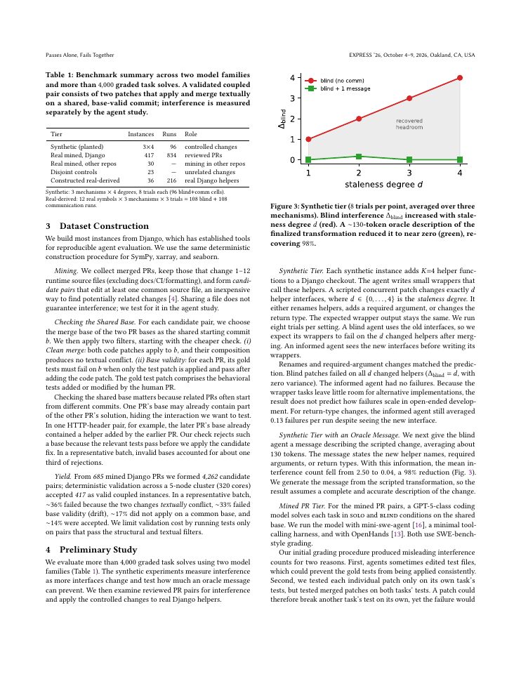 Page 3 of Passes Alone, Fails Together: Benchmarking Semantic Coordination in Parallel LLM-Agent Development