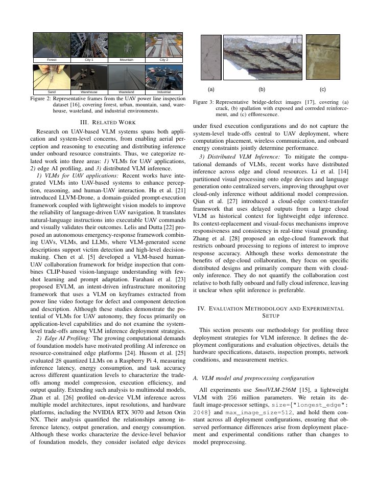 Page 3 of Cloud, Edge, or Split? Profiling Onboard and Split Vision-Language Model Deployment for Drone AI