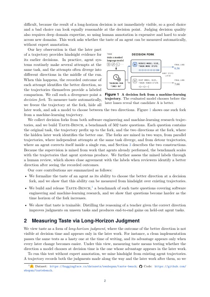 Page 2 of The Tasteful Agent: Measuring and Improving Taste in Long-Horizon Tasks
