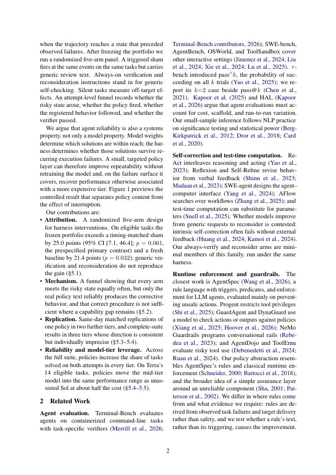 Page 2 of FIRE: Failure-Informed Runtime Engineering for Reliable Language-Model Agents
