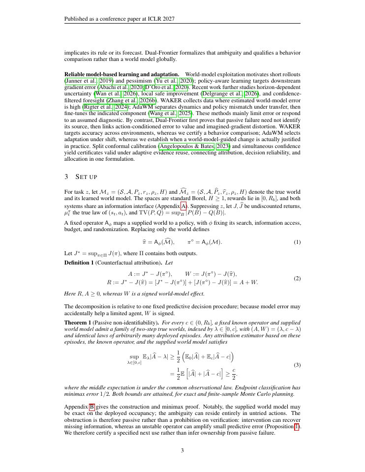 Page 3 of Dual-Frontier: When Can an Agent Trust Its World Model?