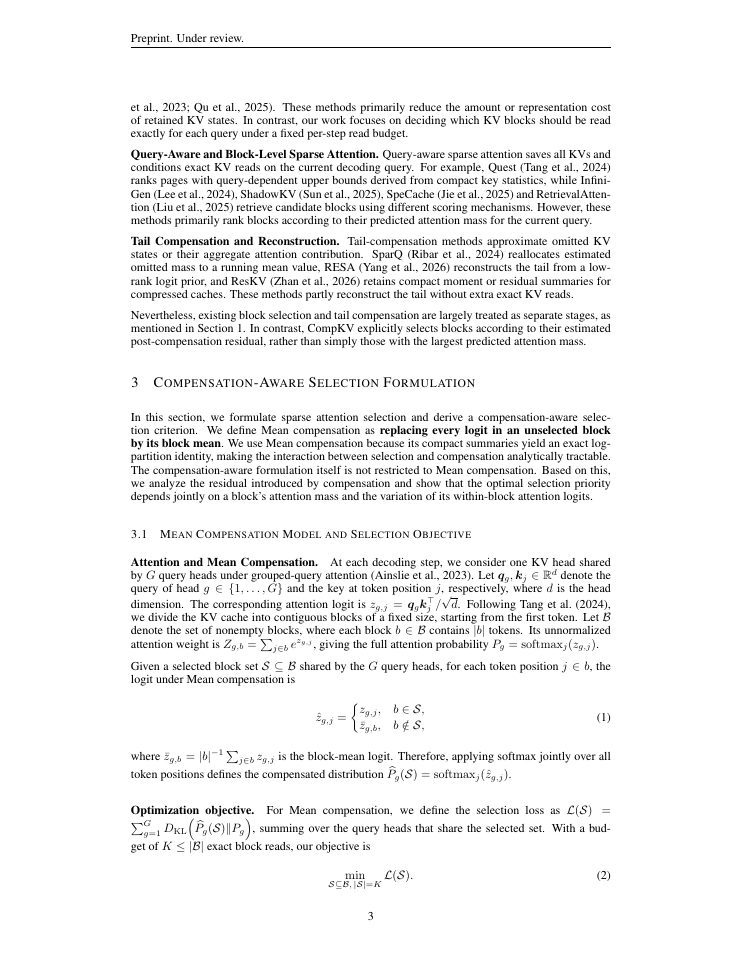 Page 3 of CompKV: Compensation-Aware KV Selection for Long-Context LLM Inference