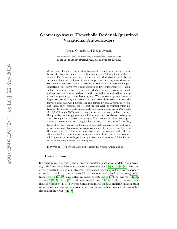 First page of Geometry-Aware Hyperbolic Residual Quantization