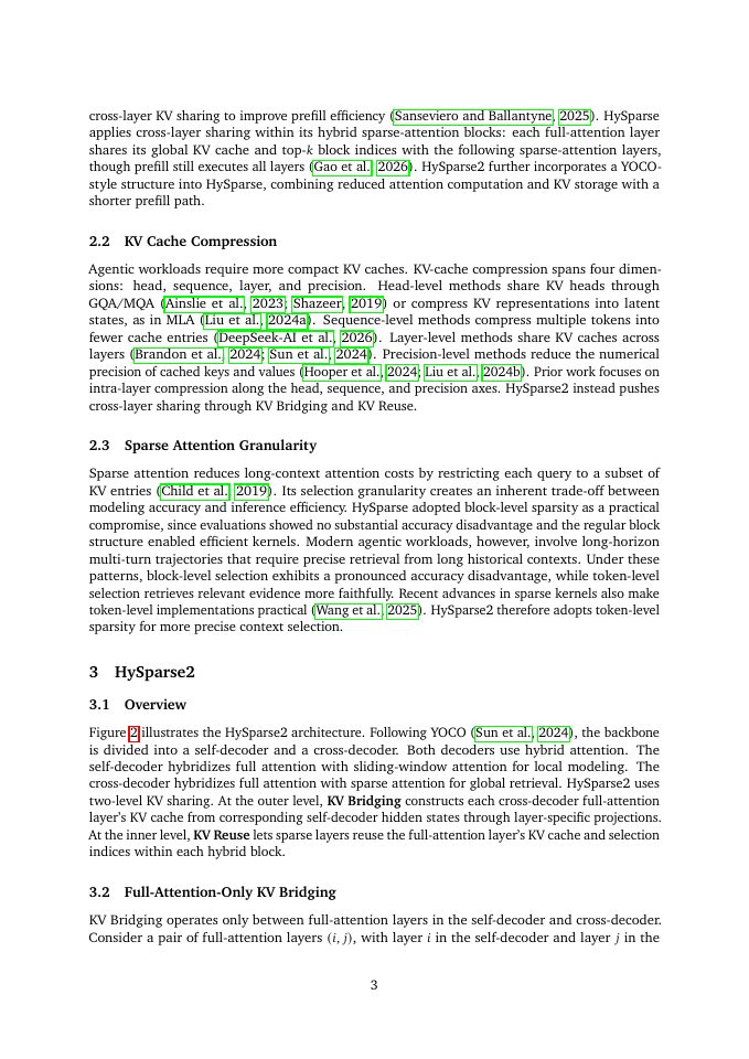 Page 3 of HySparse2: Hybrid Sparse Attention with Two-Level KV Sharing