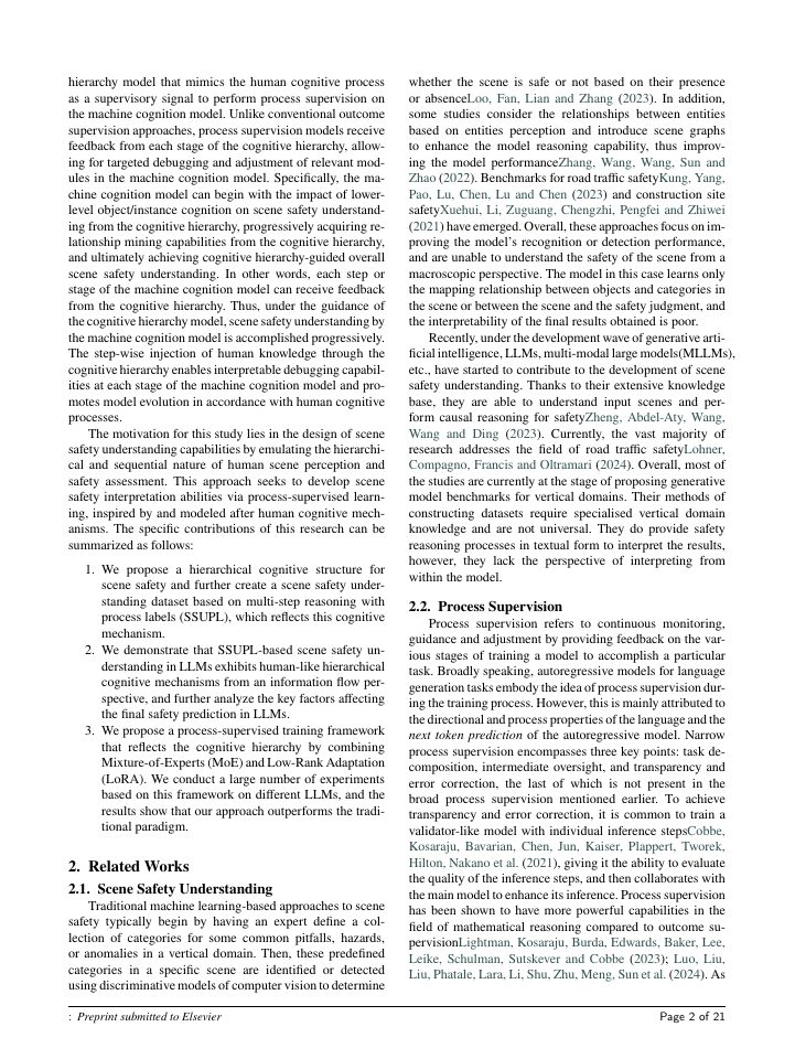 Page 2 of Combining Hierarchical Cognitive Process with Process Supervision for Interpretable Scene Safety Understanding