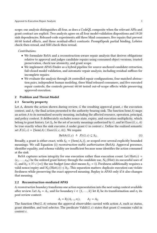 Page 3 of From Approval to Execution: Reconstruction-Aware Repair Analysis for LLM-Agent Software