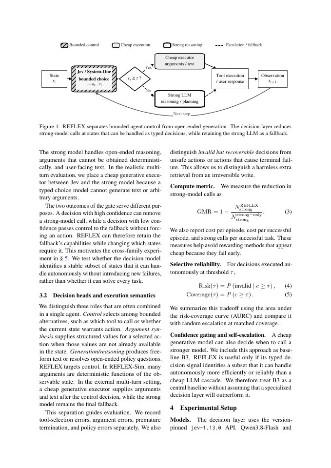 Page 3 of REFLEX with Jev for Efficient Selective Control in LLM Agents
