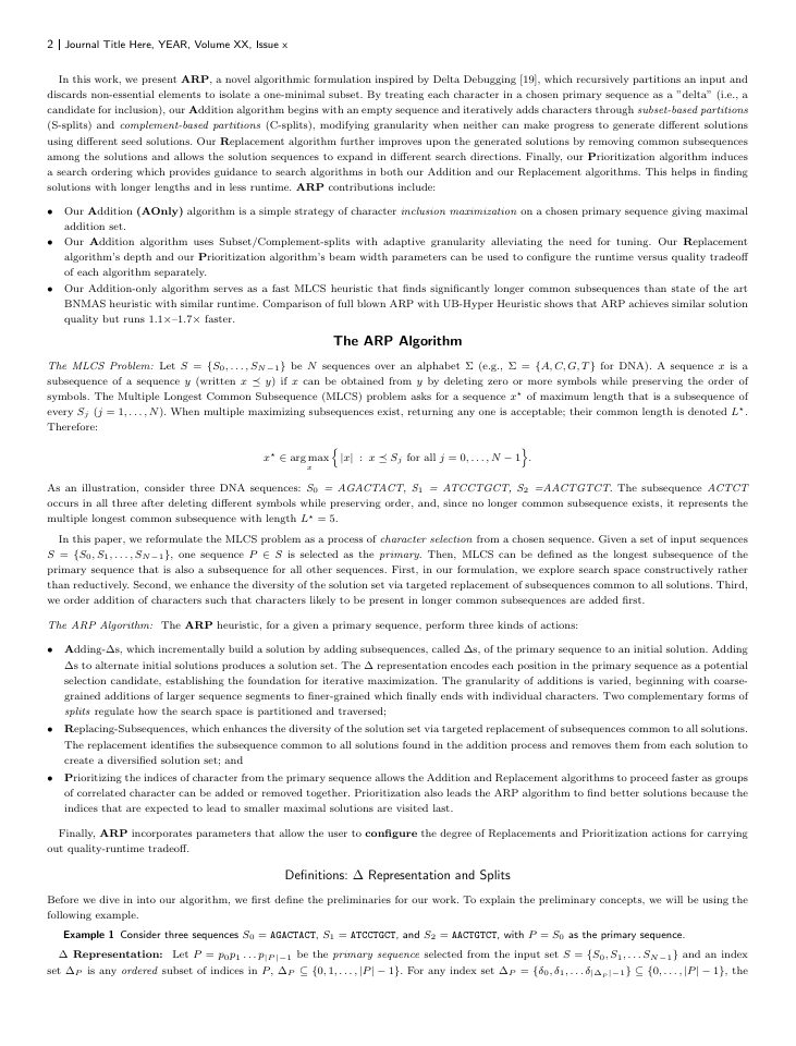 Page 2 of A Configurable Heuristic for the MLCS Problem